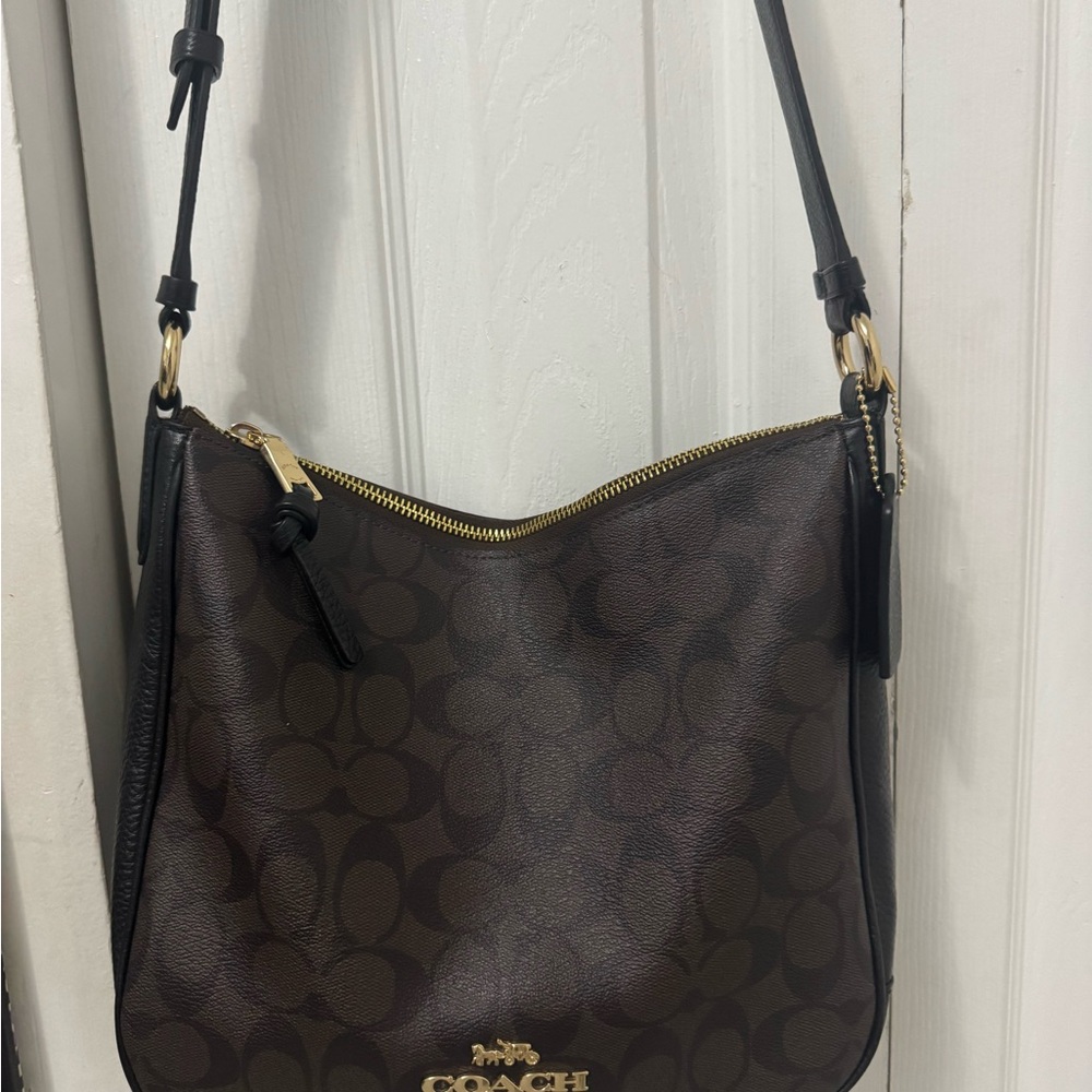 Coach Chocolate Brown Signature Shoulder Bag - Picture 2 of 12